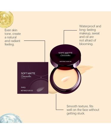 Correcteur Haute Couvrance Cr me Correctrice Matifiante Anti-Brillance | Soin Longue Tenue L ger 10g Imperm able Pour v nement Quotidien Soir e Travail Voyage Blanc ivoire - Buy Online on GoSupps.com