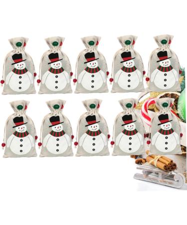 IWOWHERO Present Bags 10pcs Candy Bags Goody Bags Canvas Drawstring Bags Candy Pouch Burlap Bag An Fruit Christmas Bag 13X23cm As Shown - Buy Online on GoSupps.com