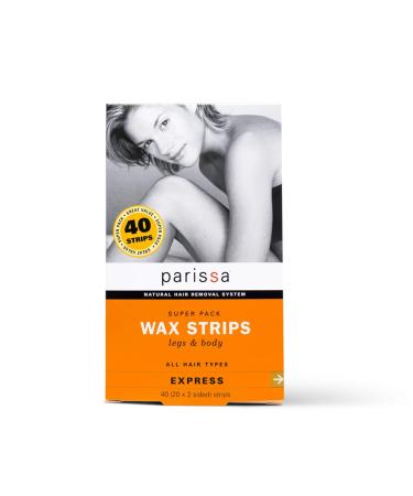 Parissa Hair Removal Wax Strips for Legs & Body - 40 Count with Azulene Oil | Effective Waxing for Bikini, Arms & Underarms - Buy Online on GoSupps.com