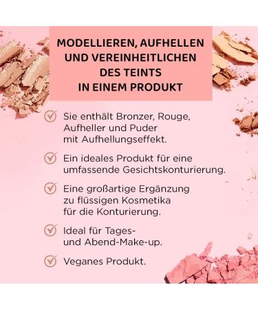 Eveline Contour Palette Wonder Match 4 in 1 for face contouring with blush bronzer highlighter and powder vegan - Buy Online on GoSupps.com