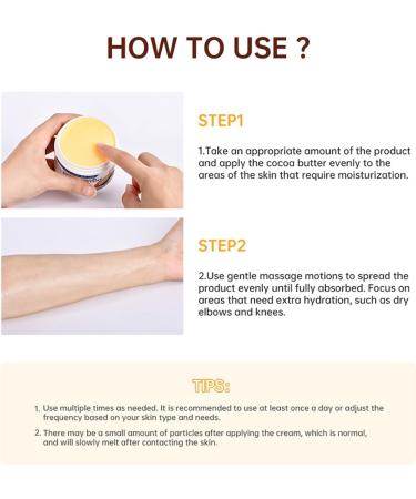 Cocoa Butter Cream for Body & Face Skin Nourishing Deep Moisturising Body Cream Cocoa Butter Moisturiser for Dry Sensitive Skin 100g - Buy Online on GoSupps.com