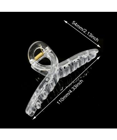 Honbay 6PCS Clear Plastic Hair Claw Clips - Non Slip Large Hair Clamps for Women | Stylish Hair Accessories for Thin to Thick Hair - Buy Online on GoSupps.com