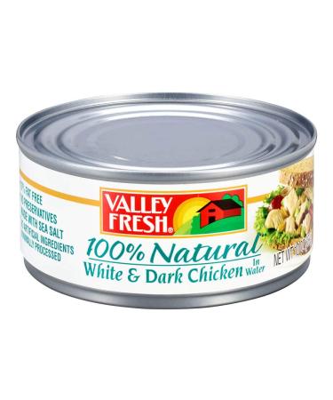 VALLEY FRESH, Chuck Chicken in Water, White & Dark, 10 Ounce (Pack of 12) White & Dark Chicken 10 Ounce (Pack of 12)