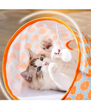 Cat Tunnels for Indoor Cats Cat Tunnel Bag Collapsible Cat Tunnel Bed Rabbit Tunnel Crinkle Paper Interactive Cat Drill Bag Toys for Home Pet House (Orange) - Buy Online on GoSupps.com