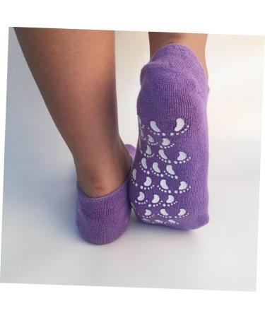 SOESFOUFU Gel Socks for Moisturizing Spa Gel Socks Cracked Heel Socks Spa Socks Cracked Skin Socks Moisturizing Gel Socks Moisturizing Socks Cracked Skin Gloves Socks for Heels Indoor Purple - Buy Online on GoSupps.com