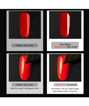 VENALISA 15ml No Wipe Top Coat Gel Nail Polish - Scratch Resistant High Gloss Finish for Long Lasting DIY Nail Art - Soak Off, Strong & Tempered - Home Beauty Gifts - Buy Online on GoSupps.com