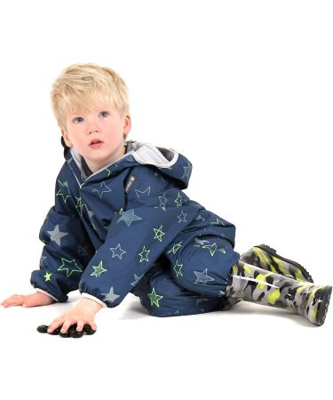 LittleLife Children's Waterproof Fleece-Lined All-In-One Puddle Rain Suit - Navy Stars - 6-12 Months - Buy Online on GoSupps.com
