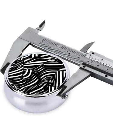 Black and White Lines Round Pill Box | 3 Compartment Organizer | Portable Travel Pill Box for Easy Medication Management - Buy Online on GoSupps.com