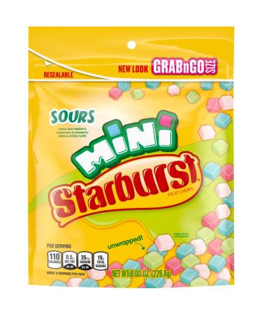 STARBURST Minis Sours Candy bag, 8.0 Ounce (Pack of 8)