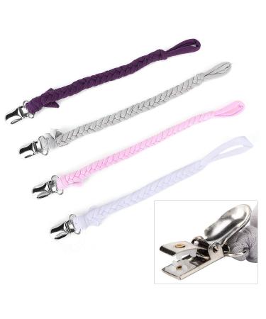 Buy Baby Schnuller Clip Chain - 4PC Cotton Pacifier Holder with Stainless Steel Duck Beak Clip for International Shipping - Buy Online on GoSupps.com