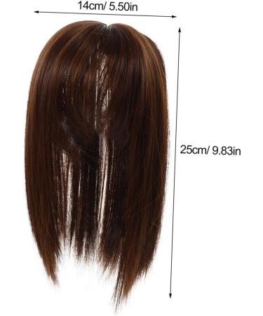 FRCOLOR Piece Invisible Wig Work Party Synthetic Hair Stylish Wigs Hair Extensions for Short Hair Human Hair Toppers for Women Air Bangs Reissue Block Miss Chemical Fiber 25.00X14.00X13.00CM Light Brown - Buy Online on GoSupps.com