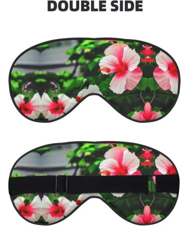Hibiscus Flowers Print Double-Sided Eye Mask Soft and Light Blocking for Enhancing Sleep Quality - Buy Online on GoSupps.com