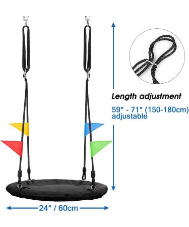 Odoland 24 inch Kids Tree Swing - Small Saucer Swing for Outdoor Play - Durable 900D Oxford Platform - Includes Hanging Ropes and Straps - Easy to Install - Buy Online on GoSupps.com