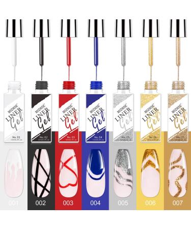 MIZHSE Nail Art Gel Liners Set for DIY Line Art - UV/LED Curing, Classic Painting & Drawing Polish Kit - Buy Online on GoSupps.com