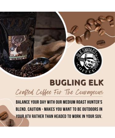 OLE Smokes Coffee | Whole Bean Coffee | Medium Roast | Hunter's Blend | "Bugling Elk" | 12 OZ Bag | Pack of 2 - Buy Online on GoSupps.com
