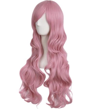 MapofBeauty 28/70cm Long Curly Pink Wig for Women - Charming Full Hair - Buy Online on GoSupps.com