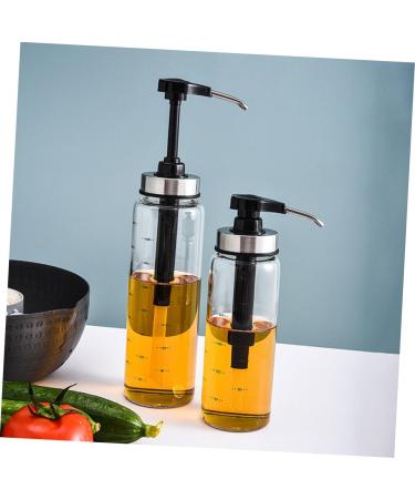 WOFASHPURET Glass Containers for Liquids Coffee Syrup Dispenser Pump Stainless Steel Press Mouth 22.5x6x6cm Black - Buy Online on GoSupps.com