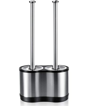 Stainless Steel Toilet Brush and Plunger Combo Set - ToiletTree Modern Deluxe 2 Pack - 4.5 x 9.75 x 18.5 - Buy Online on GoSupps.com
