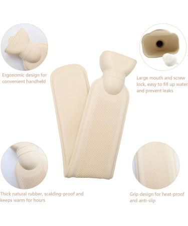 Abnaok Long Hot Water Bottle with Soft Cover - Natural Rubber Neck Warmer for Shoulder, Leg, and Body - Hot Water Bottle with Cover for Ultimate Comfort - Buy Online on GoSupps.com