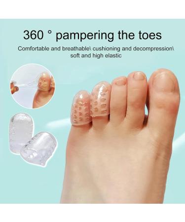 YOXIER Silicone Toe Protector - Breathable Gel Toe Covers for Corns, Injuries, and Wound Protection - Waterproof Transparent Toe Sleeves - Buy Online on GoSupps.com