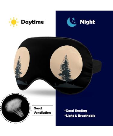 Shop Vintage Full Moon & Pine Tree Eye Mask - Adjustable Light Blocking Sleep Mask for Travel & Naps | Best for Men & Women - Buy Online on GoSupps.com