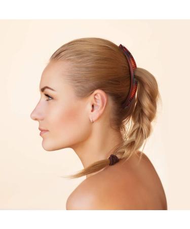 6-Piece Banana Clip Comb Set for Women - Brown/White/Black | Hair Grip Fishtail Ponytail Accessory - Buy Online on GoSupps.com