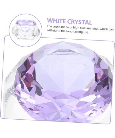 minkissy Nail Art Crystal Cup Manicure Dish Bowl Nail Art Dappen Cup Container with Lid Crystal Nail Art Dappen Bowl Nail Liquid Cup Nail Cup with Lid With Cover Purple Glass White Crystal - Buy Online on GoSupps.com