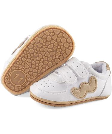 Cheerful Mario Baby First Walking Shoes - Soft PU Leather, Anti-Slip Sole (3-6 Months, Gold) - Buy Online on GoSupps.com