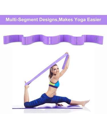 DEHUB Elastic Yoga Stretching Strap - Multi-Loop for Physical Therapy, Pilates, Yoga, Dance & Gymnastics - Purple - Buy Online on GoSupps.com