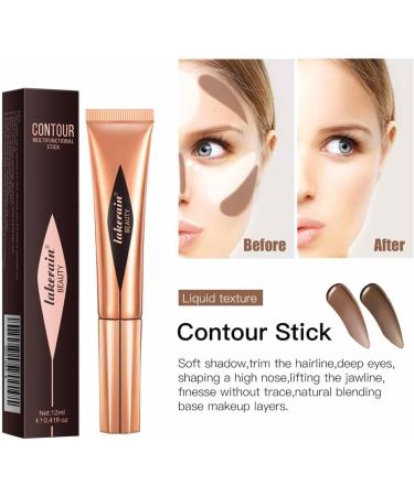 Highlighter Makeup Stick | Cheek Makeup - Waterproof Sheer Glow Buildable Color Contouring and Blendable Highlighter Makeup Stick for Face Fovolat Contour Liquid 06# - Buy Online on GoSupps.com