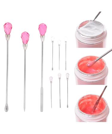 3Pcs Stainless Steel Nail Art Stirring Sticks - Pink Rose Red DIY Tools for Nail Salon - Buy Online on GoSupps.com