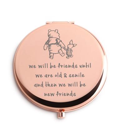 Dyukonirty Funny Gifts for Women Friendship Rose Gold Portable Travel Compact Mirror We'll Be Friends Until Forever for Women Mother's Day Christmas Valentine's Day Graduation Gifts - Buy Online on GoSupps.com