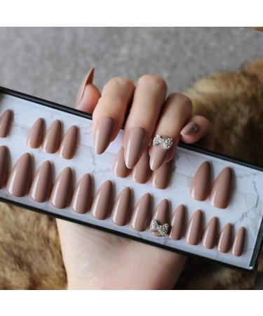 Custom Hujl Artificial Nails - Full Color Crystal & Silver Butterfly Design | Shiny Drop-Shaped Fake Nails - USA & International Shipping - Buy Online on GoSupps.com
