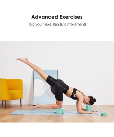 REEHUT High Density EVA Foam Yoga Blocks - Set of 2 Mint Green Blocks for Strength, Balance, and Flexibility Support - Buy Online on GoSupps.com