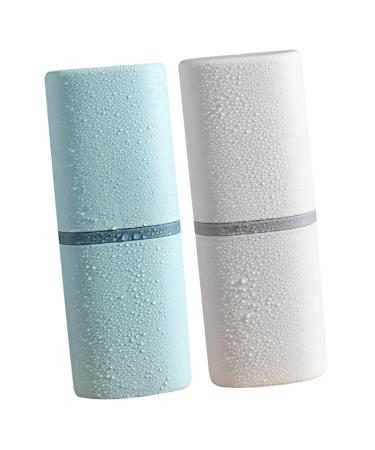 Tovinanna 2 pieces of toothbrush case. Servant toothbrush cup raccoon toothbrush container toothbrushes Storing case blue 19.8x7.2cm