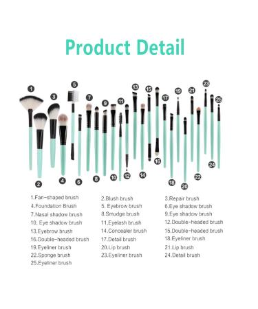 DXIA 25-Piece Professional Makeup Brush Set - Premium White Brushes for Powder Cream & Liquid Foundation - Ideal Gift Idea - Buy Online on GoSupps.com