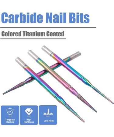 Mesee 30 Pieces Nail Drill Bits Set Tungsten Carbide Electric Nail Files Colored Titanium Coated Drill Bit Burrs for Acrylic Gel Manicure Pedicure Nails Polish Cuticle Removal - Buy Online on GoSupps.com