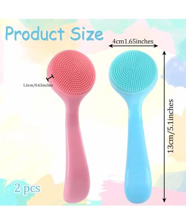 Comnico 2-Pack Manual Facial Cleaning Brush - Soft Silicone Skin Washer & Peeling Pads for Deep Cleansing Makeup Residues (Blue & Pink) - International Shipping Available - Buy Online on GoSupps.com