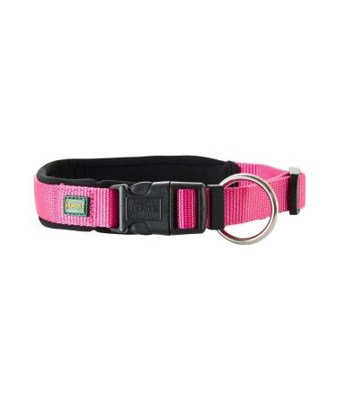Hunter neoprene Vario plus neck dog collar nylon padded with neoprene 30/15 (XS-S) raspberry/black 30/15 (XS-S) raspberry/black
