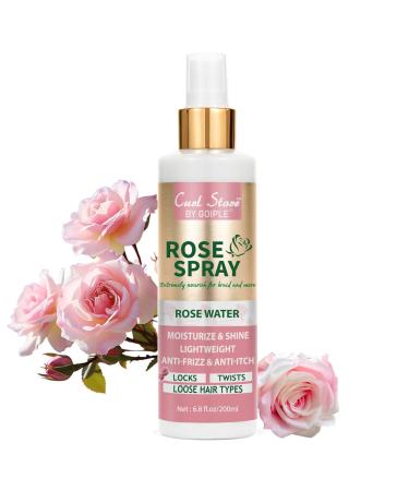6.8Fl.oz Rose Water Hair Spray for Scalp Moisturizing Natural Loc Gel for Retwist Rosewater for Hair Refreshing