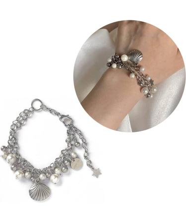 Shop Oralgo's Handmade Natural Pearl Bracelet with Unique Shell Pendant - Adjustable Jewelry for Parties | Durable Stainless Steel Chain - Buy Online on GoSupps.com