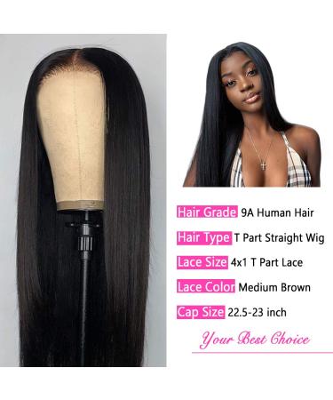 CHEETAHBEAUTY 20 Inch T Part Lace Front Wig - Natural Black Human Hair for Black Women - Buy Online on GoSupps.com