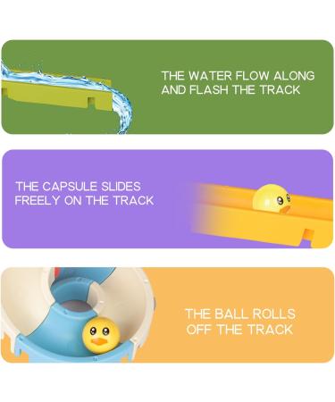 Bath Toy Set with Duck Slide Track Game for Kids - 37Pcs Water Toys for Bath Time - Educational DIY Shower Toys for Boys and Girls - Buy Online on GoSupps.com