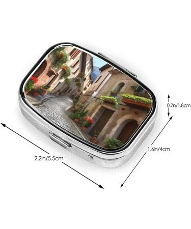 Buy Italian Town Street Printed Square Pill Box - Portable Travel Medicine Organizer - Buy Online on GoSupps.com