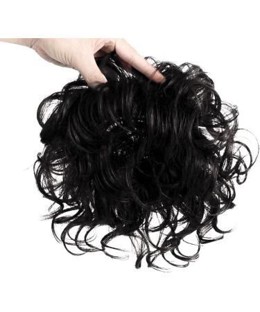 EREE HAIR Short Curly Human Hair Topper 4.7x5'' Topper Hair Pc Top Cilp in Human Hair Extensions Wavy Women Toupee Human Hair Wiglet HairPc for Thinning Hair(6'' Black) - Buy Online on GoSupps.com