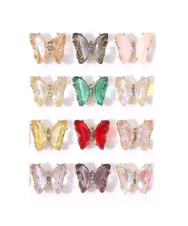TQUXNGA Nail Art Crystal 3D s Kits for Butterfly Style Nails Jewels for Manicures fts Phones Jewelry Bag