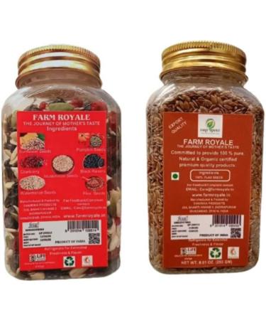 Farm Royale Ready to eat snack7-in-1 mix & Raw Flax Beej Combo(250gm 200gm)100% Pure and Natural||Export Quality||Hand picked materrial - Buy Online on GoSupps.com