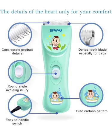 ENSSU Waterproof Kids Hair Clipper with Ceramic Blades and 2 Guide Combs | Cordless Children's Hair Trimmer - Buy Online on GoSupps.com