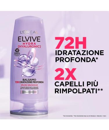 L'Or al Paris Elvive Balsamo Hydra Hyaluronic 72H Deep Hydration with Hyaluronic Acid 250ml Hydra Hyaluronic Balm - Buy Online on GoSupps.com