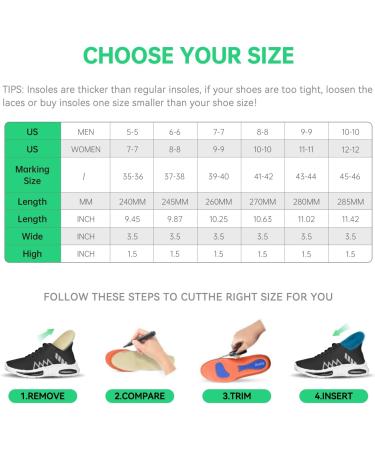 Premium Plantar Fasciitis Insoles - Cushioned Arch Support & Memory Foam Shoe Inserts for Men (10-10.5) & Women (12-12.5) | Enhanced Comfort & Pain Relief - Buy Online on GoSupps.com